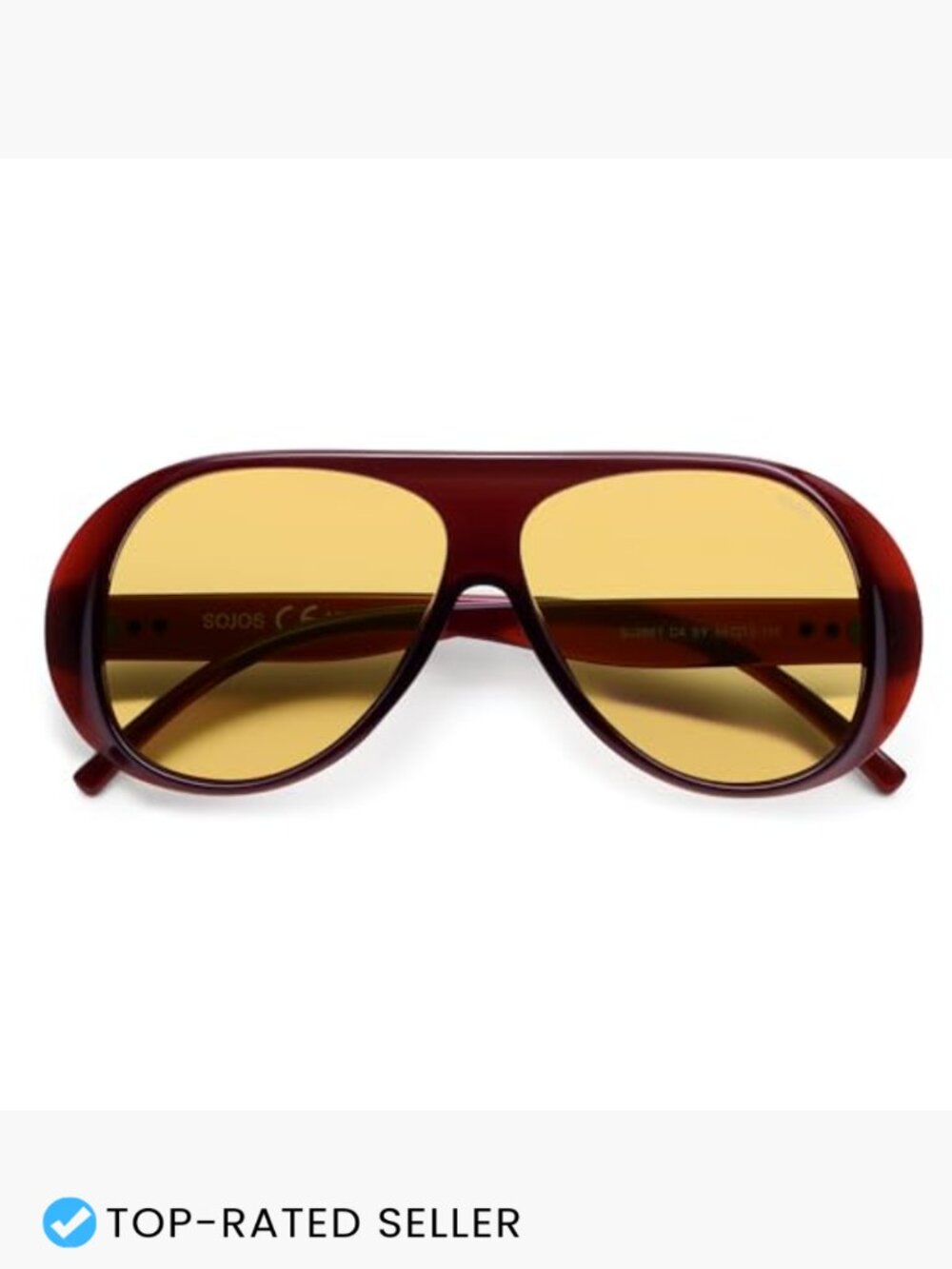 Retro Polarized Oversized Aviator Sunglasses Vintage Square Shades Trendy - Picture 4 of 7